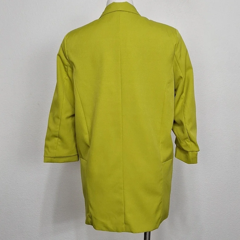 Before You NEW Lime Green 3/4 Sleeve Careerwear Preppy Open Front Blazer Size M